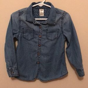 Oshkosh Girls Size 4 Denim Button Up Top